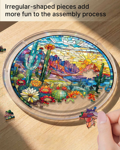 Acrylic Jigsaw Puzzle Suncatcher - Desert Sunrise