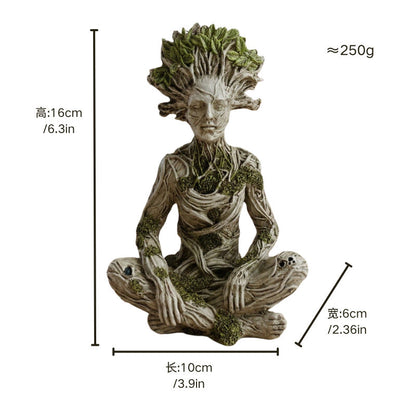 🔥Limited Time 50% OFF|Mother Earth & Forest God Tree Root Meditating Statue, Resin Garden Decor Figurines (2 Styles)