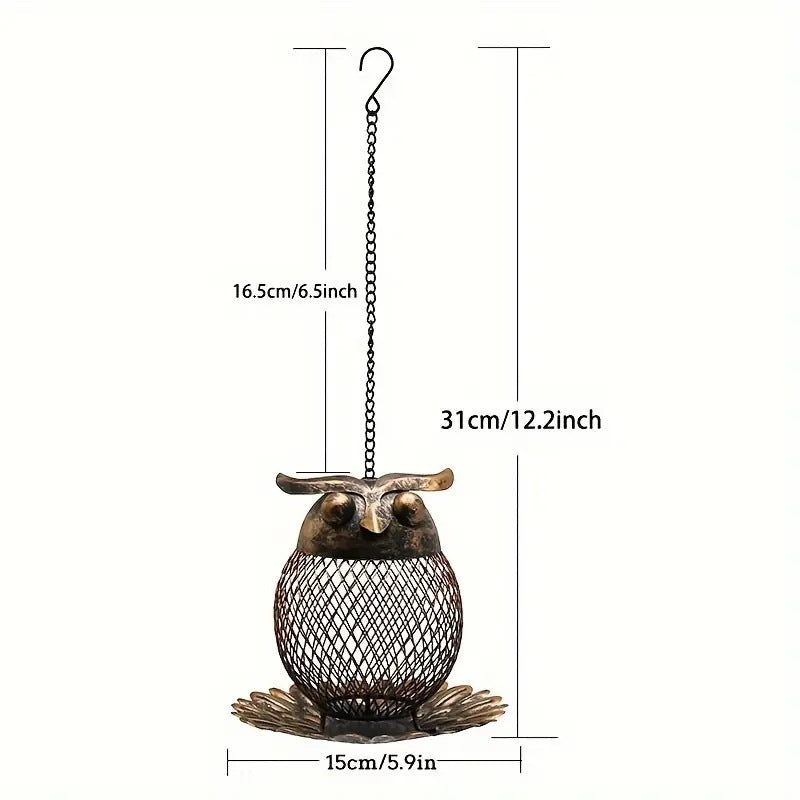 🔥Limited Time 50% OFF🐱Vintage Metal Animal Bird Feeder | Owl & Cat Hanging Wild Bird Feeders