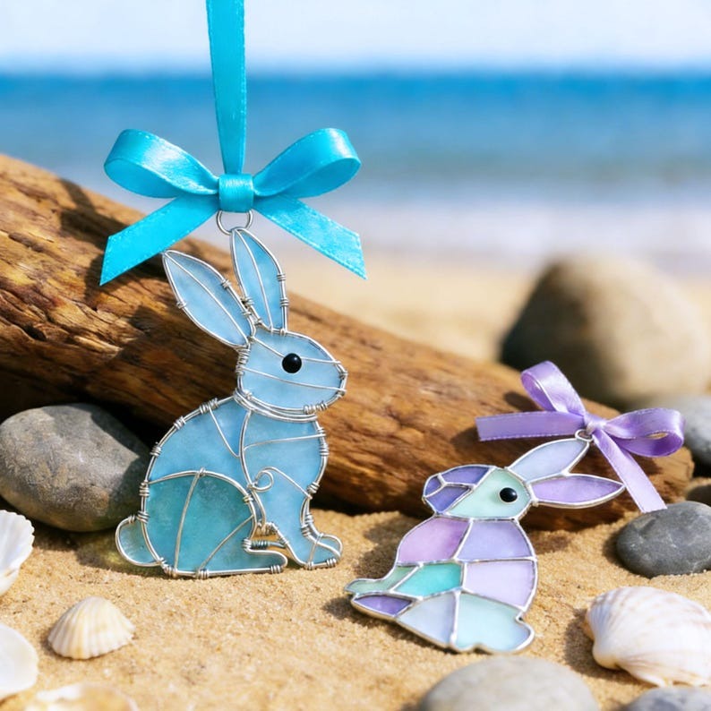 Easter Wire Wrapped Sea Glass Pendants